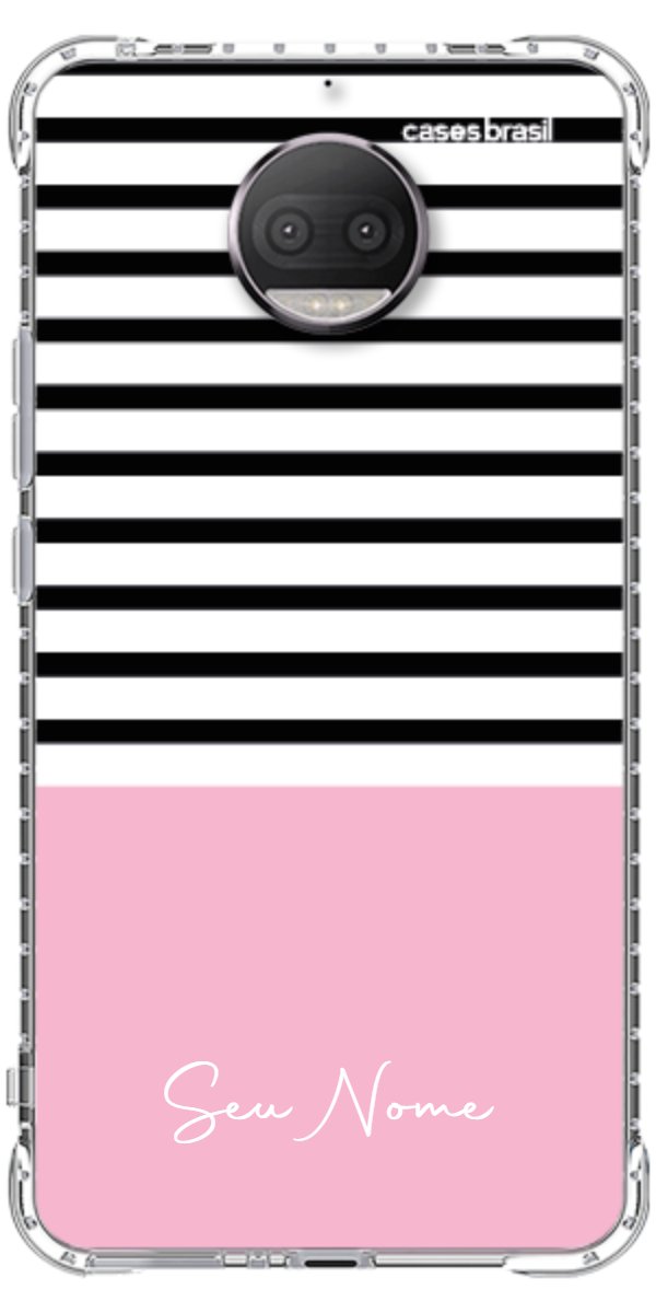 Capinha para Celular Listras Base Rosa