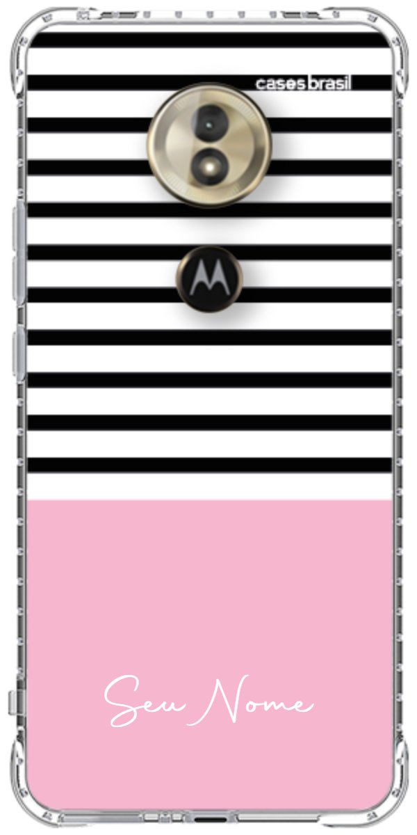 Capinha para Celular Listras Base Rosa