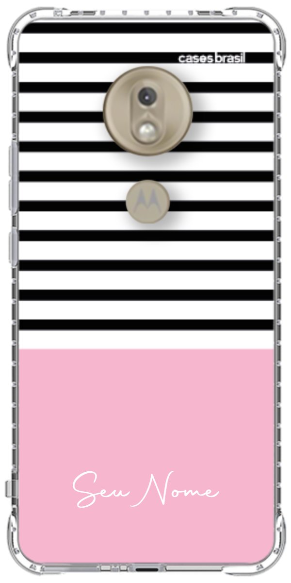 Capinha para Celular Listras Base Rosa