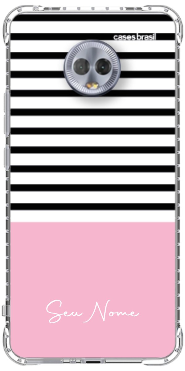 Capinha para Celular Listras Base Rosa