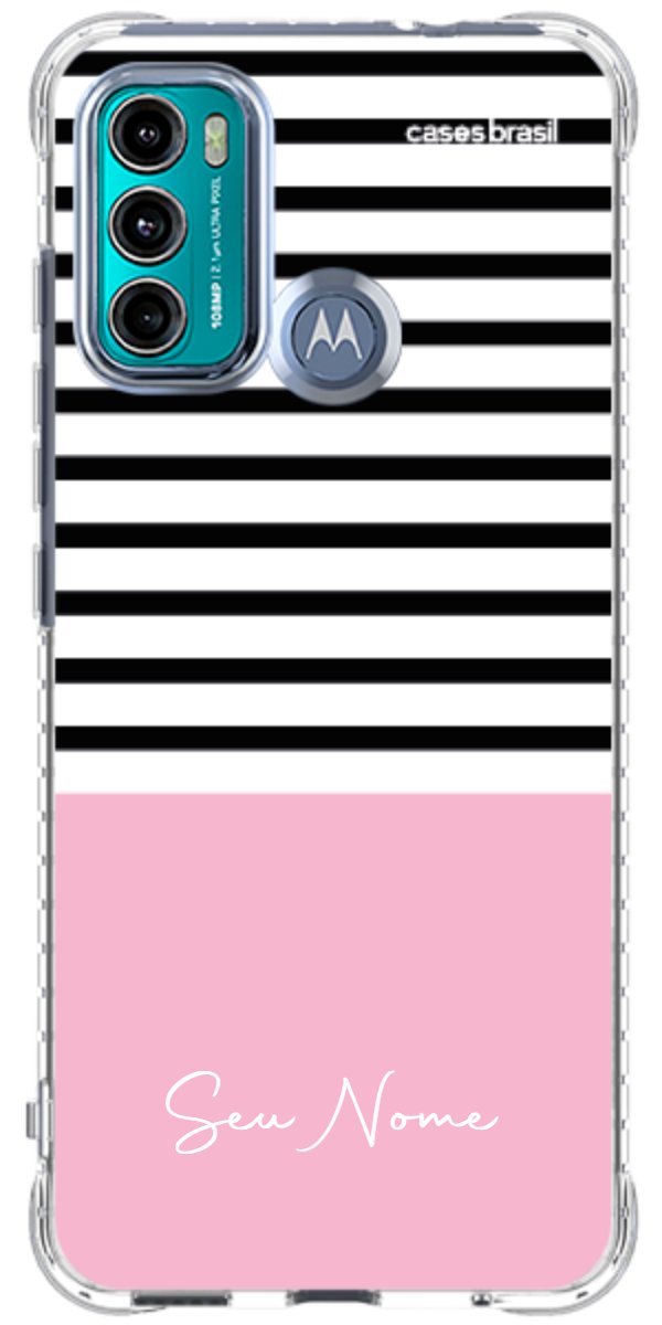 Capinha para Celular Listras Base Rosa