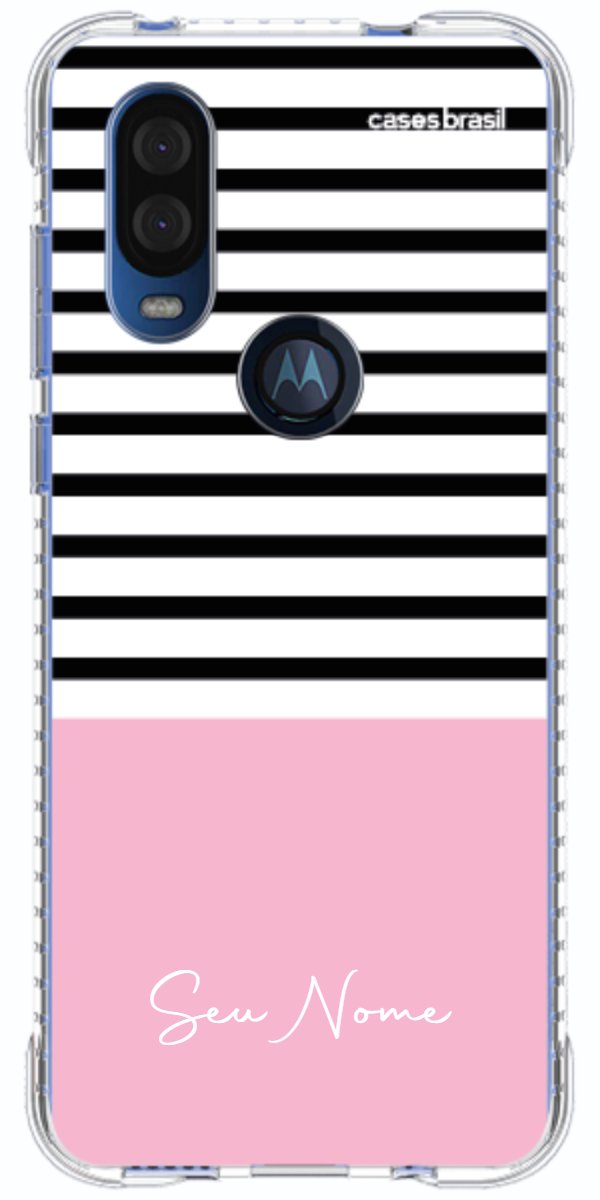 Capinha para Celular Listras Base Rosa
