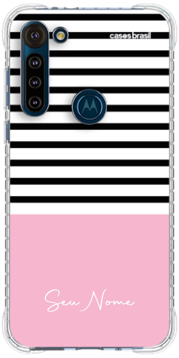 Capinha para Celular Listras Base Rosa