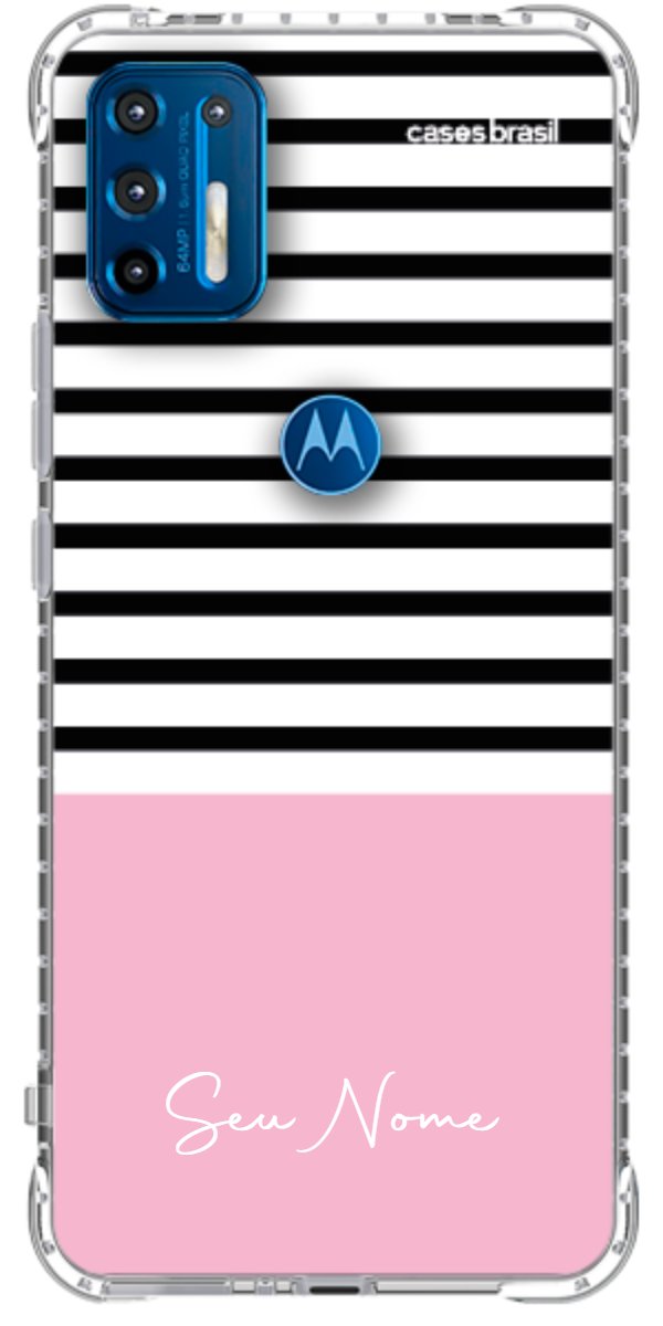 Capinha para Celular Listras Base Rosa