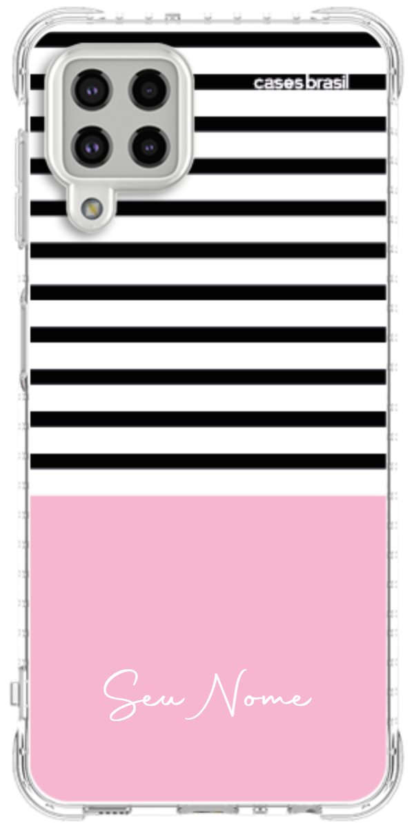 Capinha para Celular Listras Base Rosa