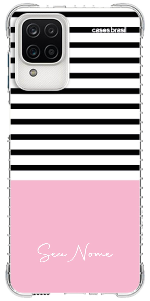 Capinha para Celular Listras Base Rosa