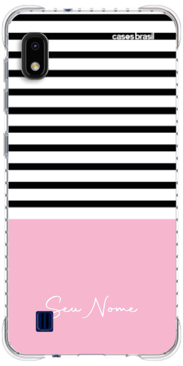 Capinha para Celular Listras Base Rosa