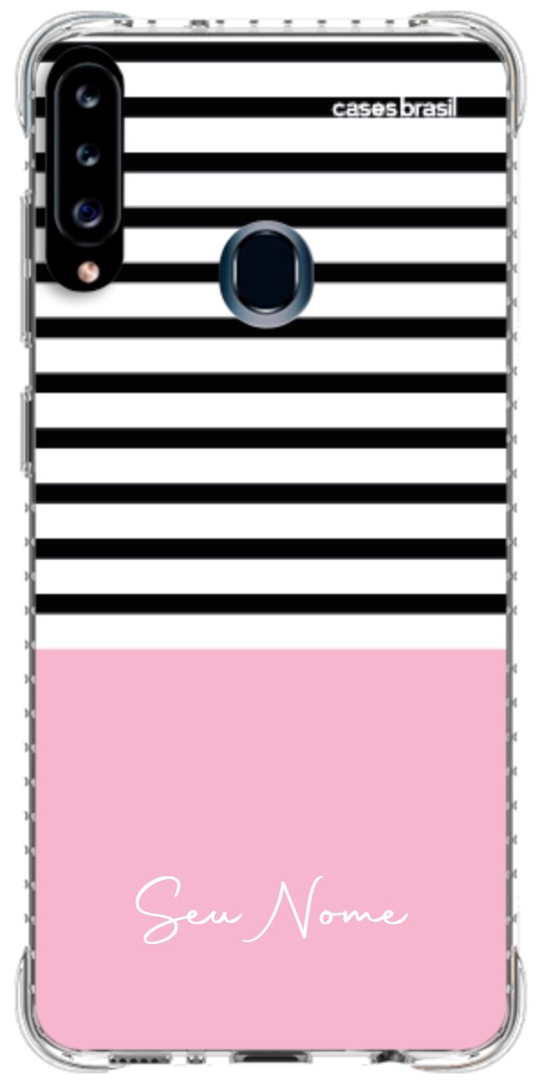Capinha para Celular Listras Base Rosa