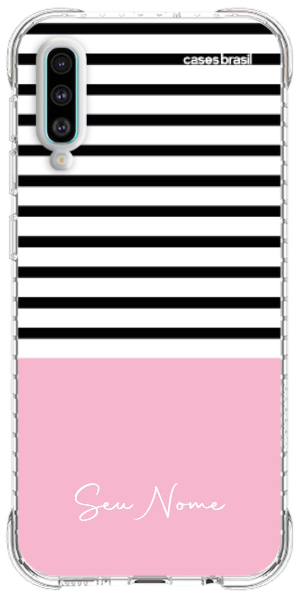 Capinha para Celular Listras Base Rosa