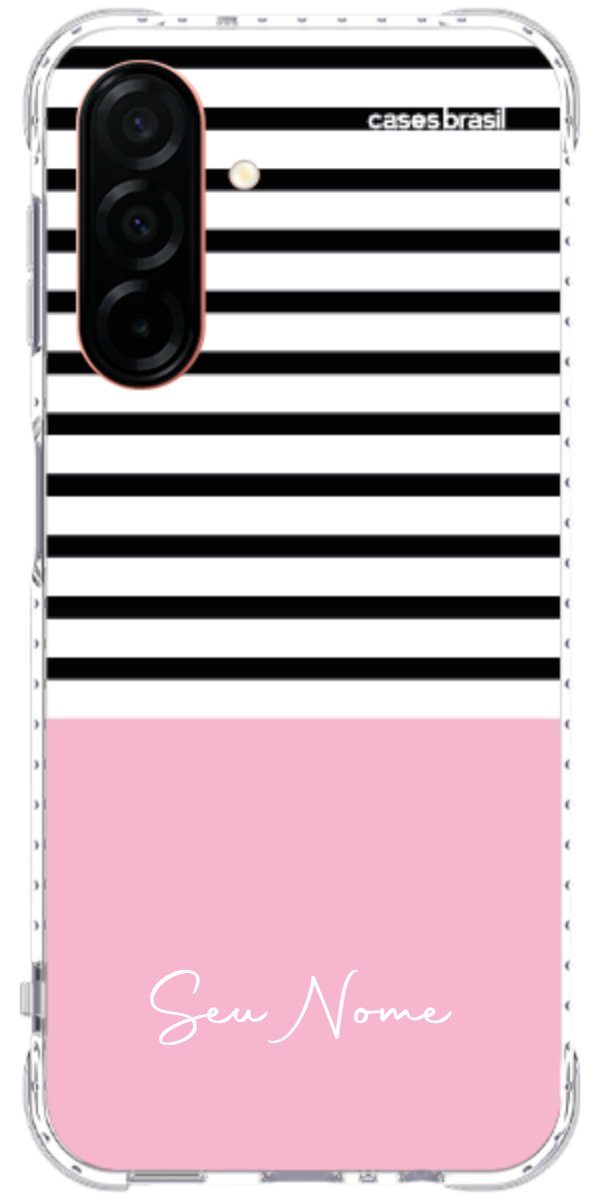 Capinha para Celular Listras Base Rosa
