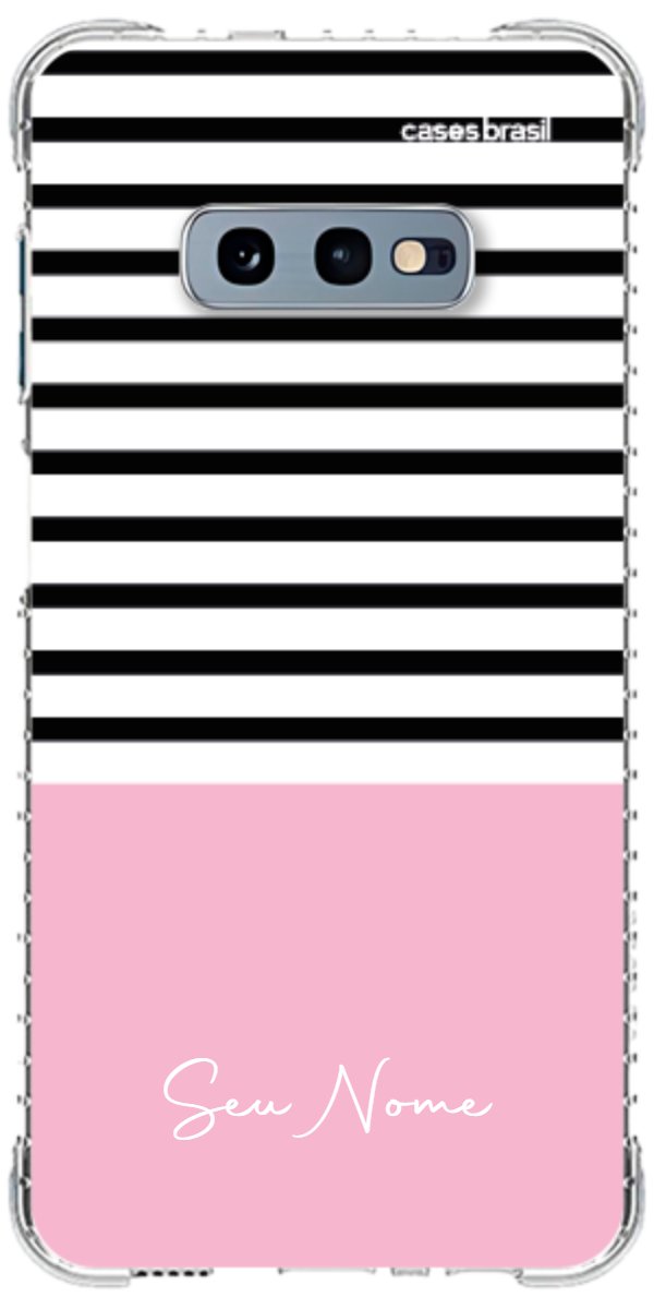 Capinha para Celular Listras Base Rosa