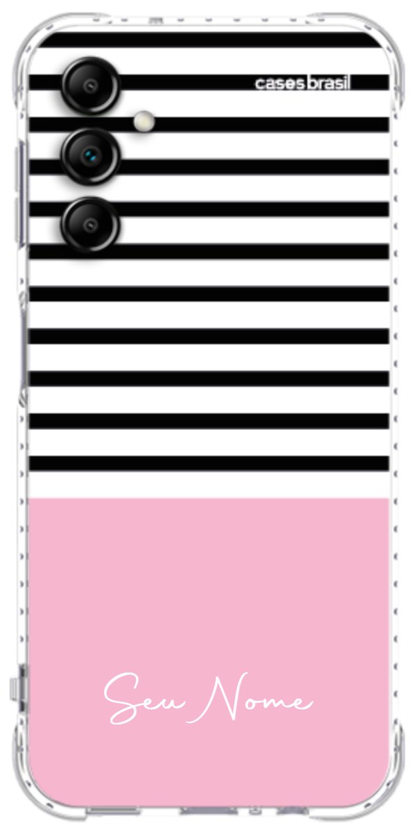 Capinha para Celular Listras Base Rosa
