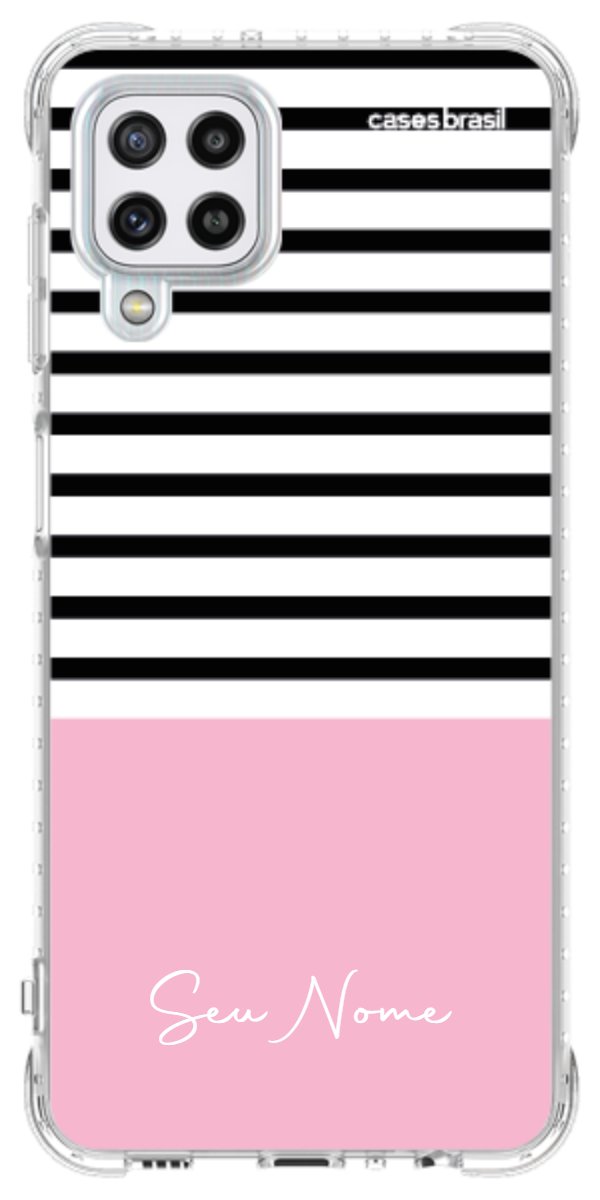 Capinha para Celular Listras Base Rosa