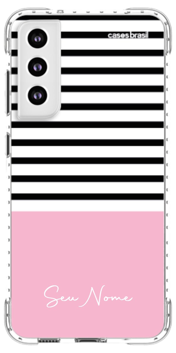 Capinha para Celular Listras Base Rosa
