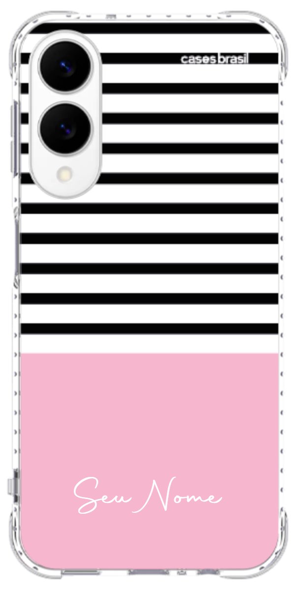 Capinha para Celular Listras Base Rosa