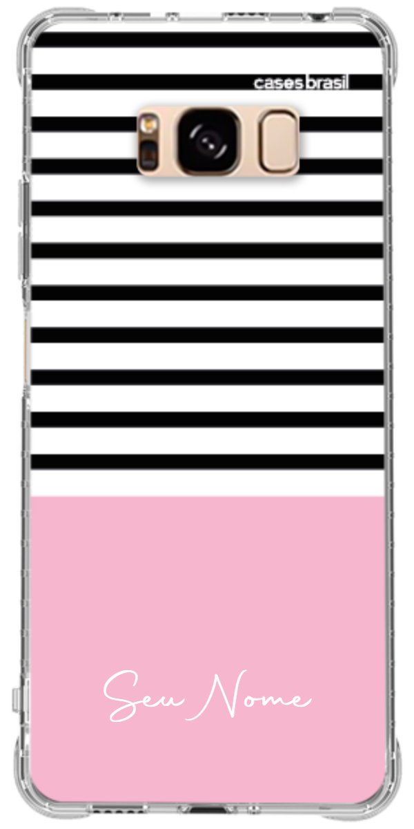 Capinha para Celular Listras Base Rosa