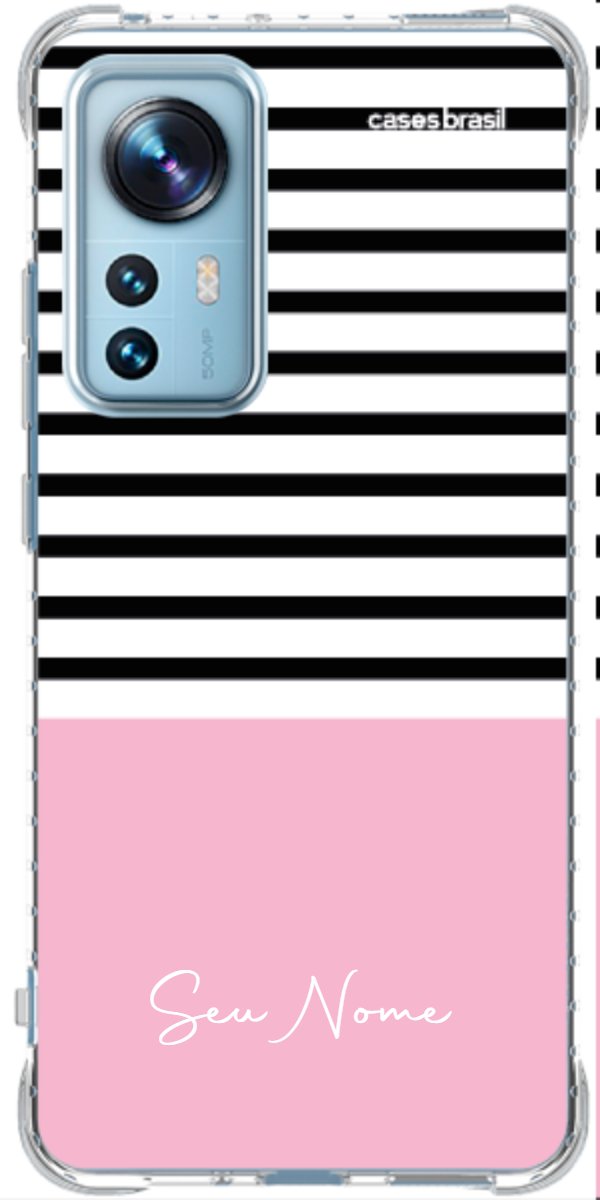 Capinha para Celular Listras Base Rosa
