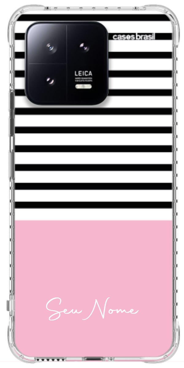 Capinha para Celular Listras Base Rosa