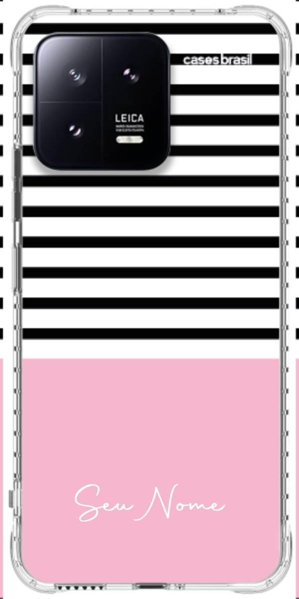 Capinha para Celular Listras Base Rosa