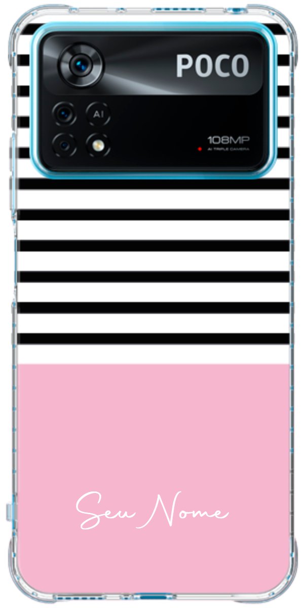 Capinha para Celular Listras Base Rosa