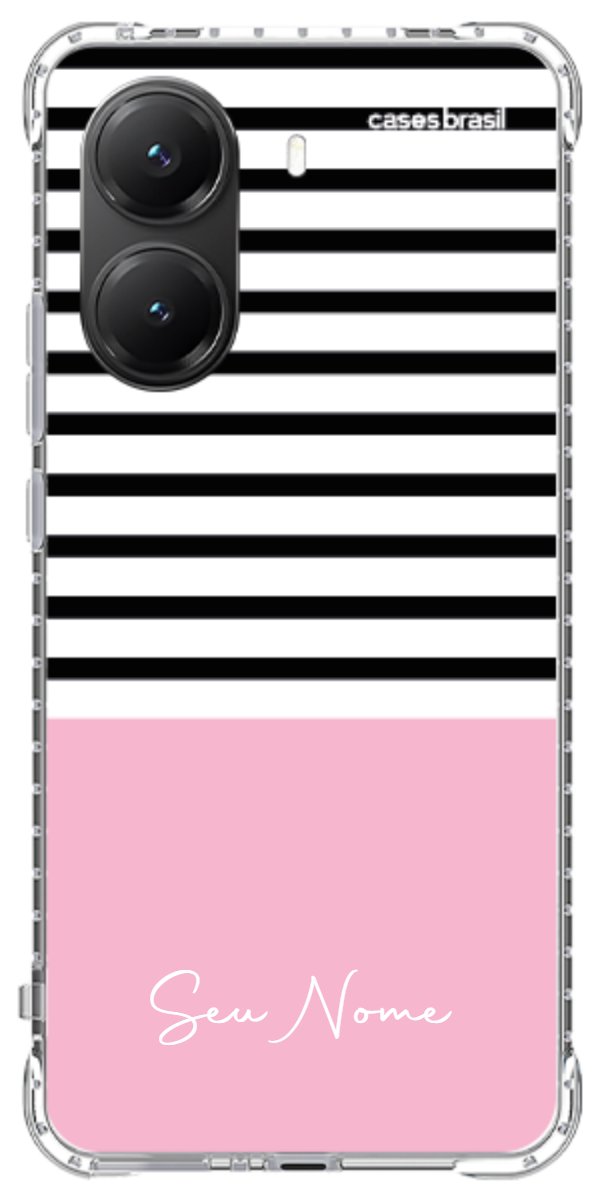 Capinha para Celular Listras Base Rosa