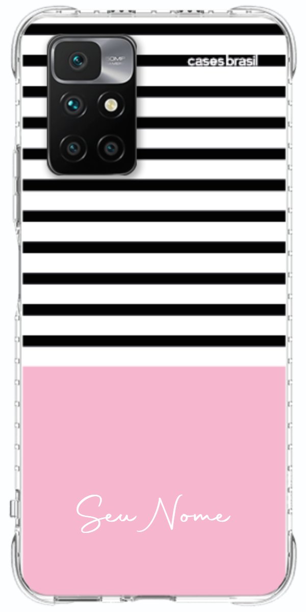 Capinha para Celular Listras Base Rosa