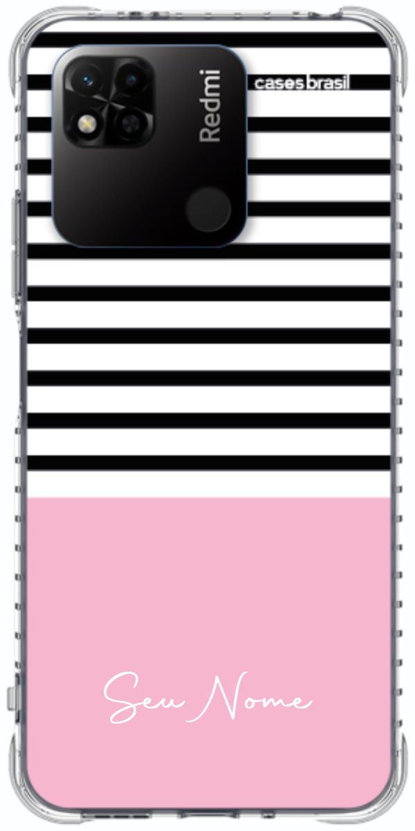 Capinha para Celular Listras Base Rosa