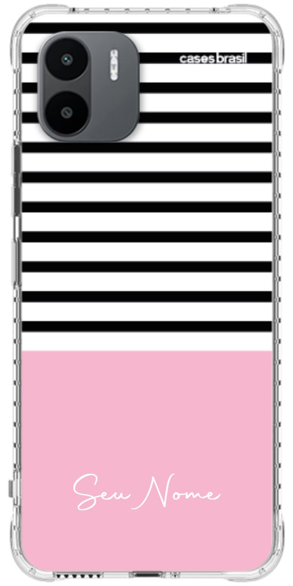 Capinha para Celular Listras Base Rosa