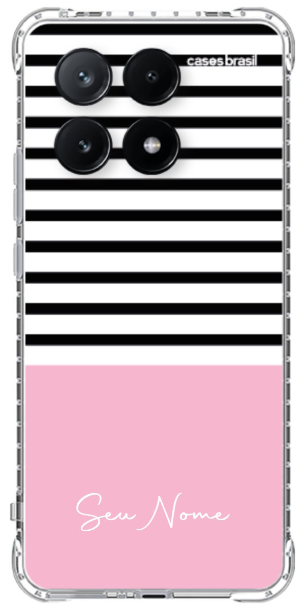 Capinha para Celular Listras Base Rosa