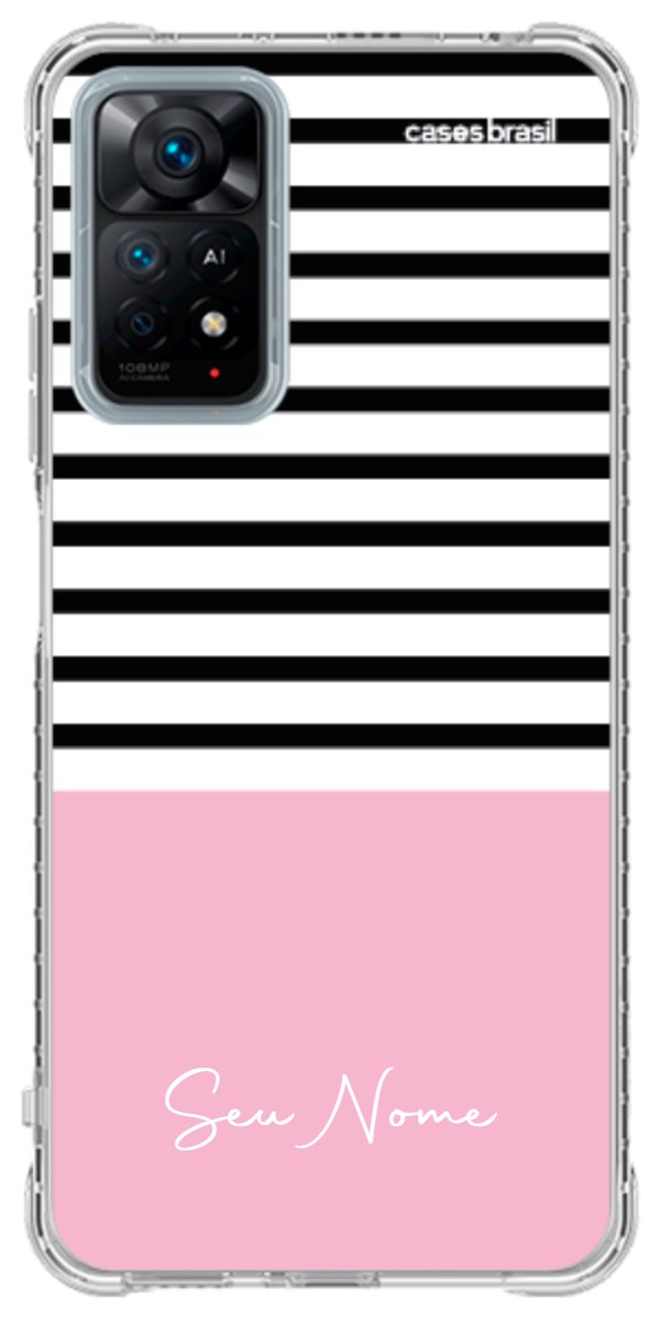 Capinha para Celular Listras Base Rosa
