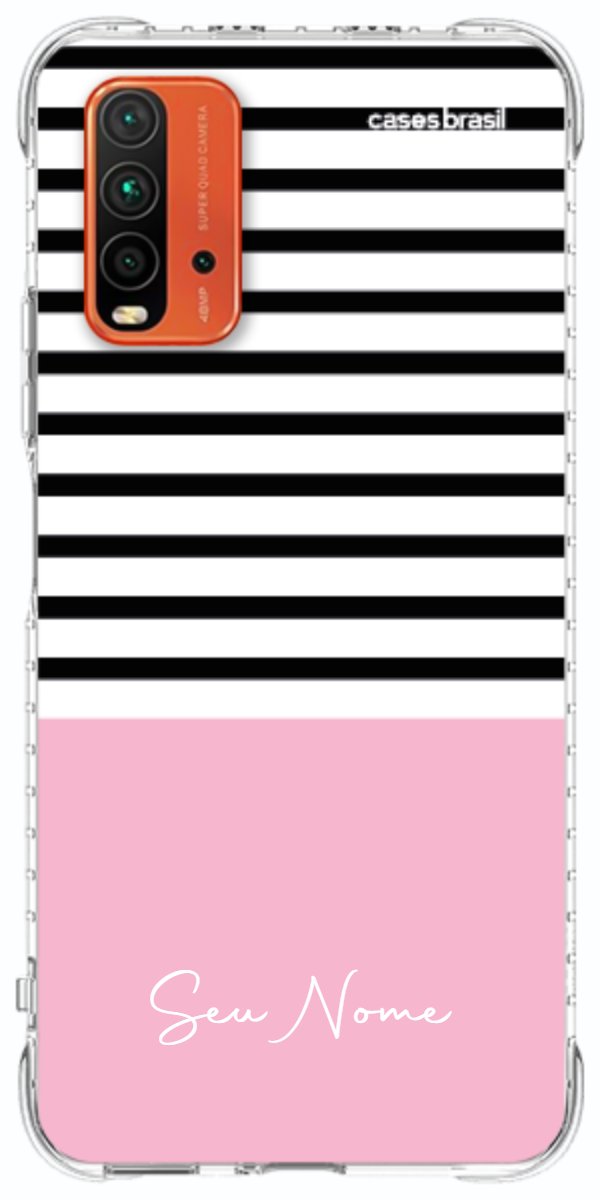 Capinha para Celular Listras Base Rosa
