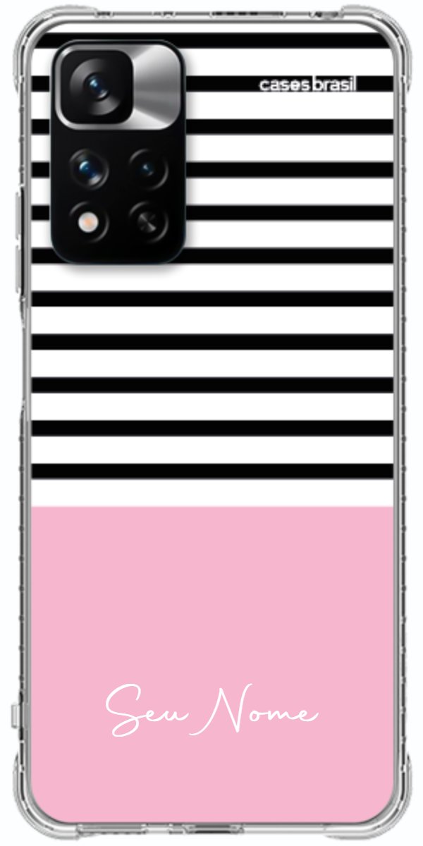 Capinha para Celular Listras Base Rosa