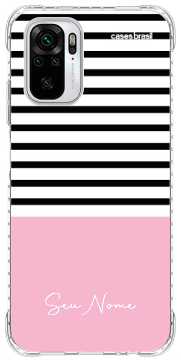 Capinha para Celular Listras Base Rosa