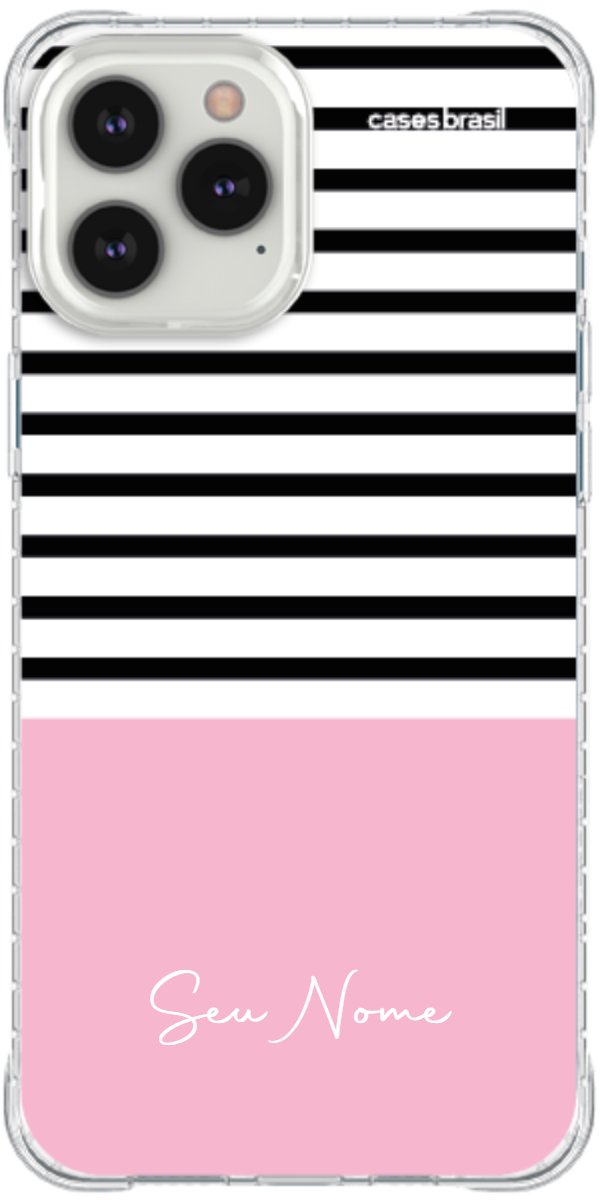 Capinha para Celular Listras Base Rosa