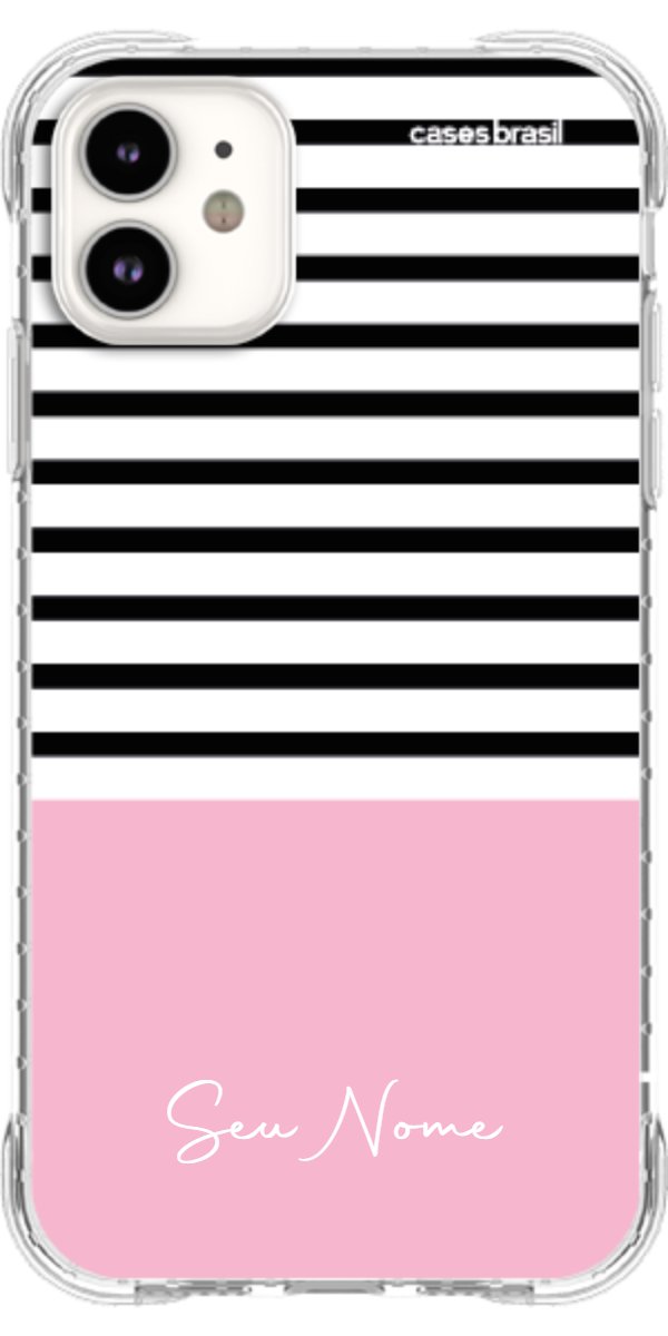 Capinha para Celular Listras Base Rosa