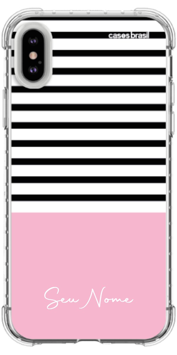 Capinha para Celular Listras Base Rosa