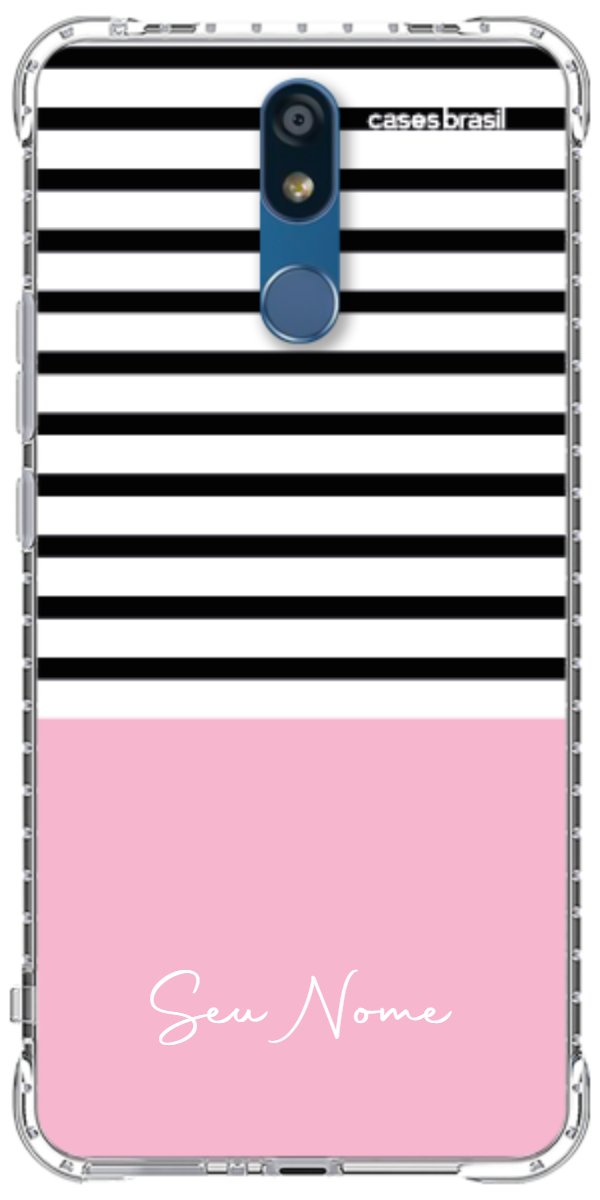 Capinha para Celular Listras Base Rosa