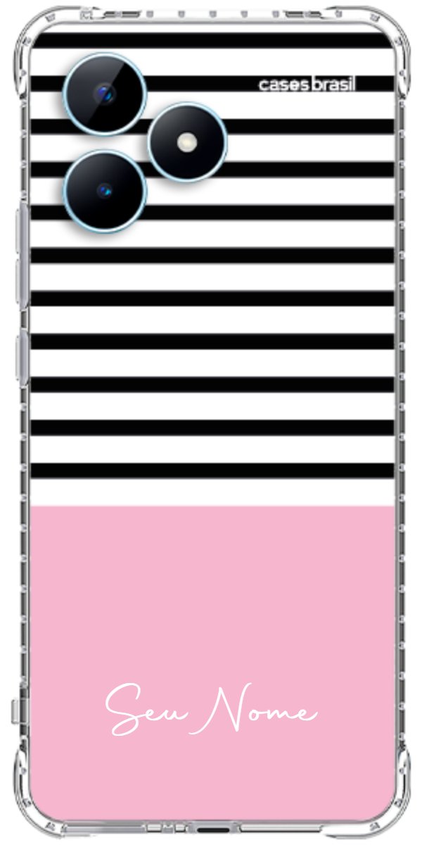 Capinha para Celular Listras Base Rosa