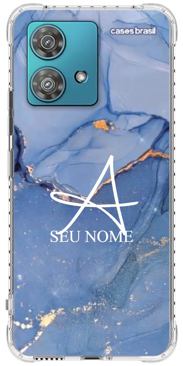 Capinha para Celular Textura Marmorizada Azul