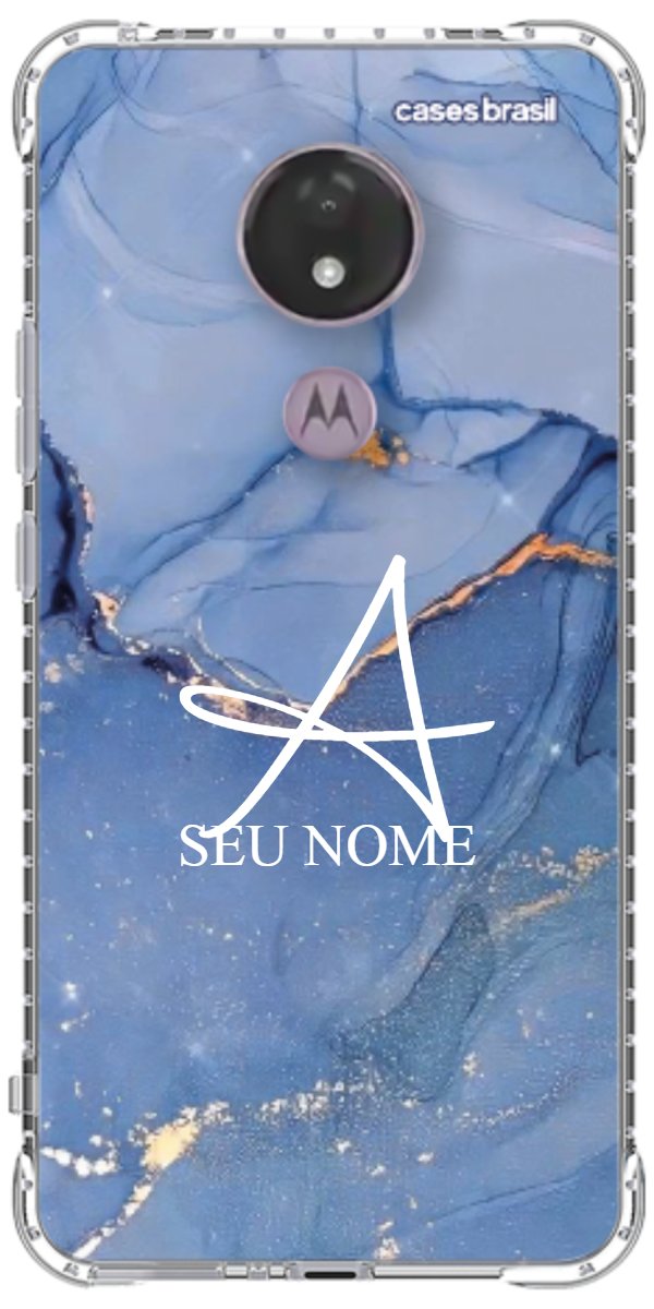 Capinha para Celular Textura Marmorizada Azul