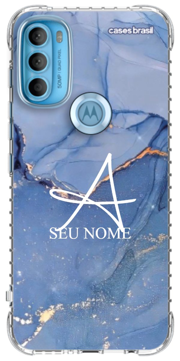Capinha para Celular Textura Marmorizada Azul