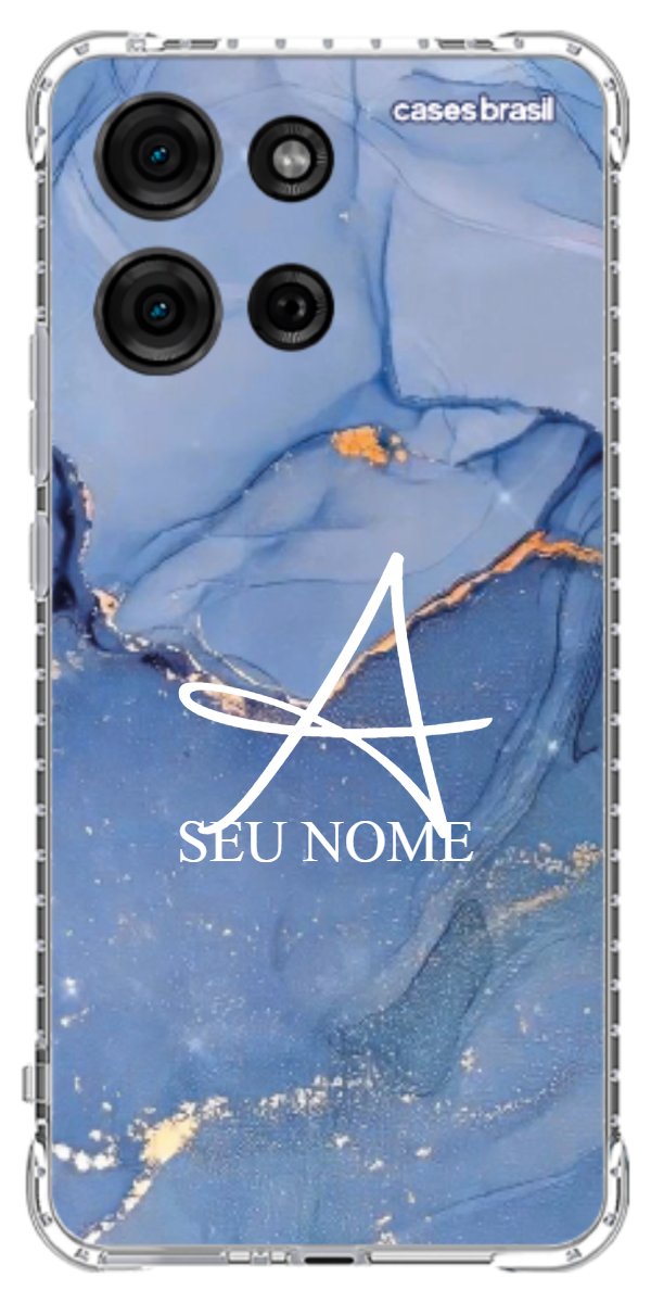 Capinha para Celular Textura Marmorizada Azul