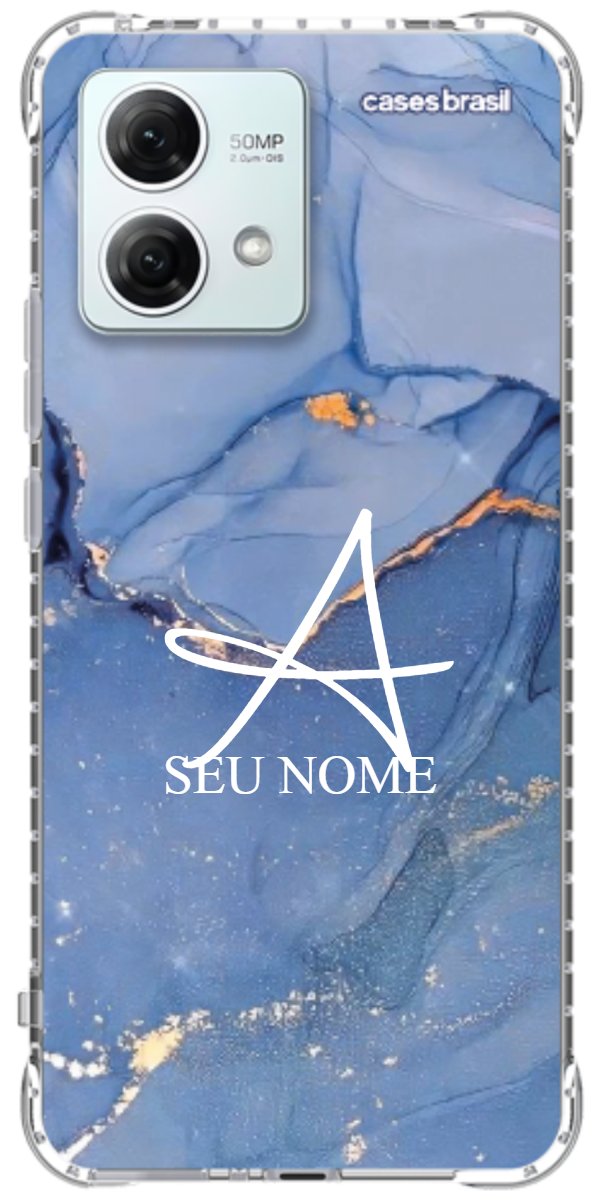 Capinha para Celular Textura Marmorizada Azul