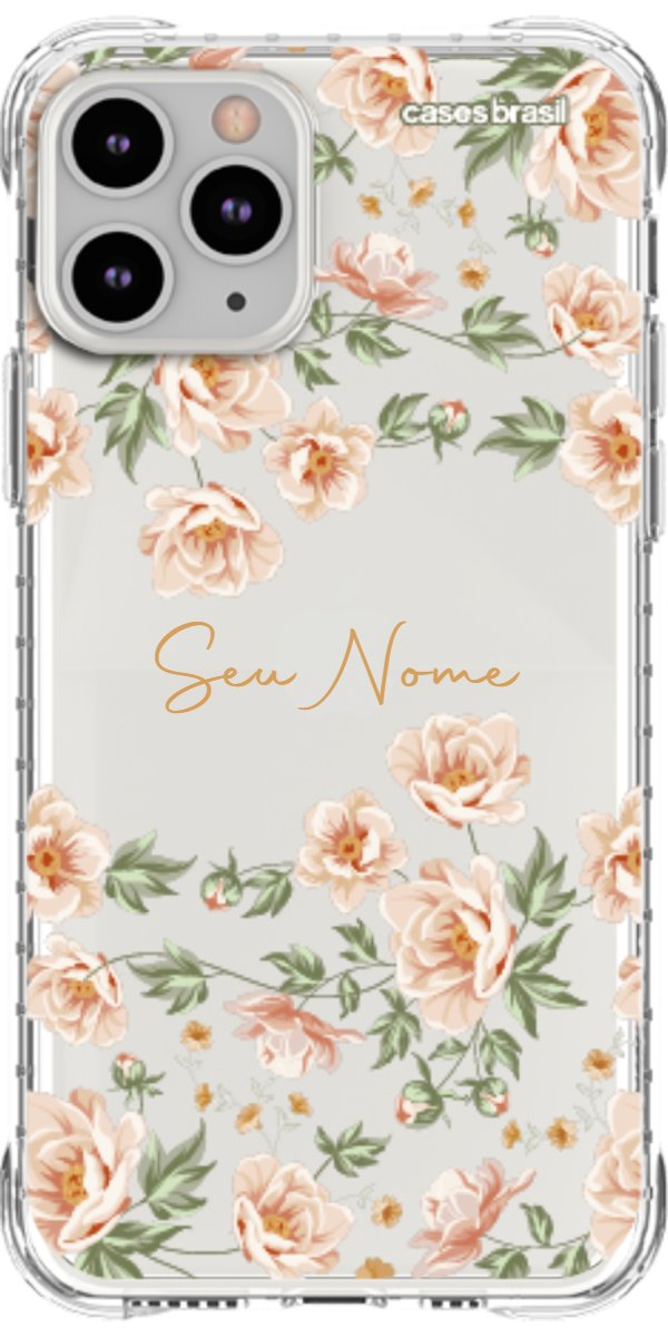 Capinha para Celular Flores Alaranjadas