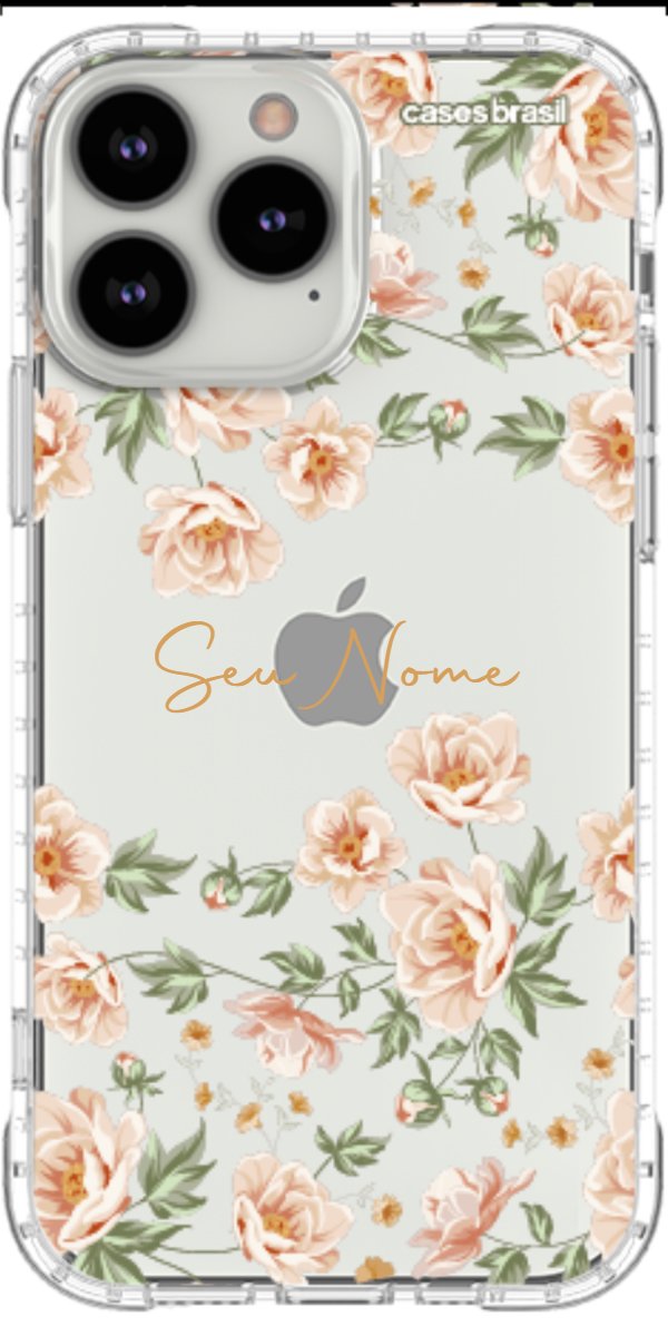 Capinha para Celular Flores Alaranjadas