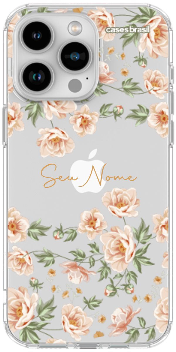 Capinha para Celular Flores Alaranjadas