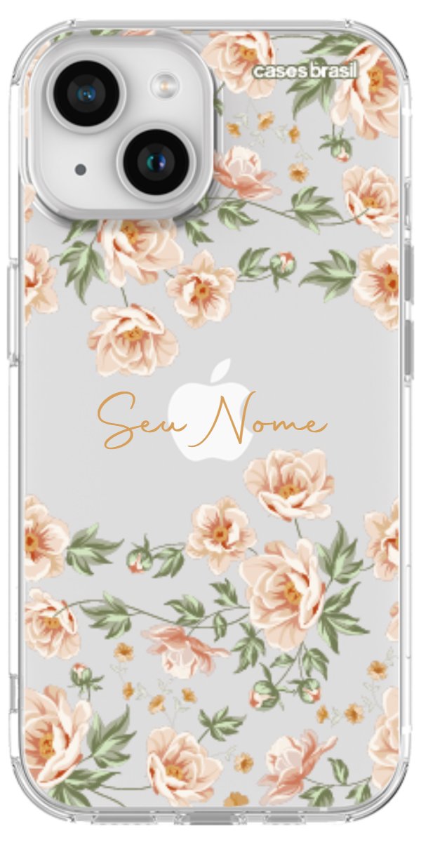 Capinha para Celular Flores Alaranjadas