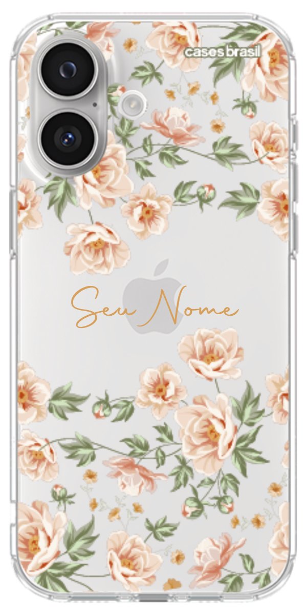 Capinha para Celular Flores Alaranjadas