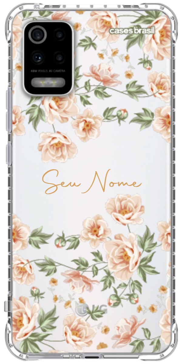 Capinha para Celular Flores Alaranjadas