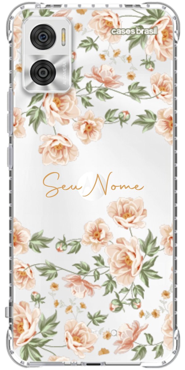 Capinha para Celular Flores Alaranjadas